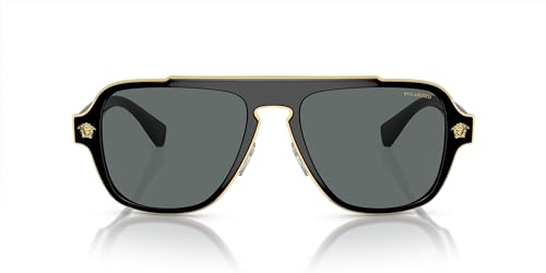 Versace Man Sunglasses Black Frame, Dark Grey Lenses, 56MM