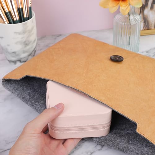 FUNARTY Travel Jewelry Box, Personalized Jewelry Case Small Initial Jewelry Boxes Pink Jewelry Organizer Travel Essentials Birthday Gifts for Women Teen Girls Female Friends Bridesmaids (Idea R)