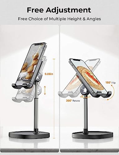 LISEN Cell Phone Stand Adjustable Phone Holer for Desk, Home Office Desk Accessories for iPhone 15 Stand Essentials Organization Fits All Mobile Phones, iPhone, Switch, Kindle, iPads, Tablet 4-10in