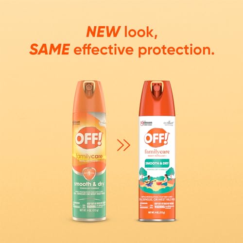 OFF! FamilyCare Insect & Mosquito Repellent Aerosol, Smooth and Dry Formula Bug Spray, Provides Up to 6 Hours of Protection, 4 Oz