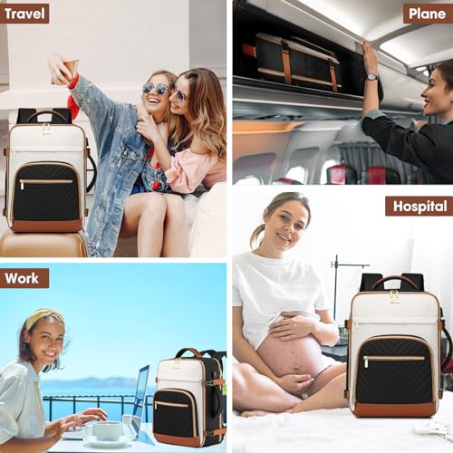 Large Carry On Travel Backpack: Flight Approved 40L Waterproof TSA Personal Item Daypack for Women Weekender Bag fit 17inch Laptop Luggage Backpack Traveling Business with USB Port and 3 Packing Cubes