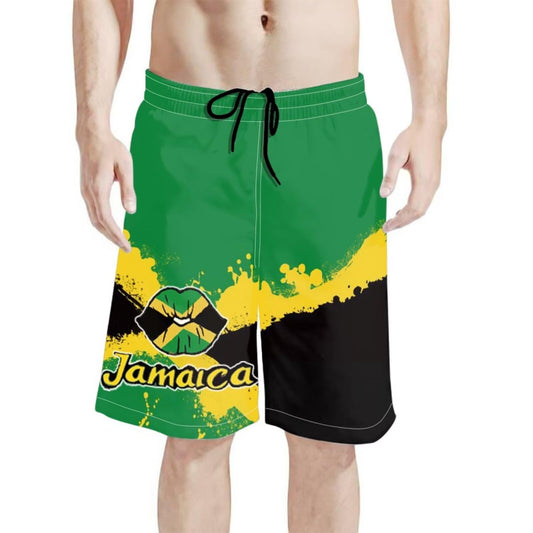 Dngkaoje Couples Matching Swimsuits Jamaica Swim Trunks for Men Jamaica Shorts Men's Swimming Pant 9 Inch Big and Tall Swim Trunks Bathing Suit No Liner Ropa De BañO Hombre 2XL