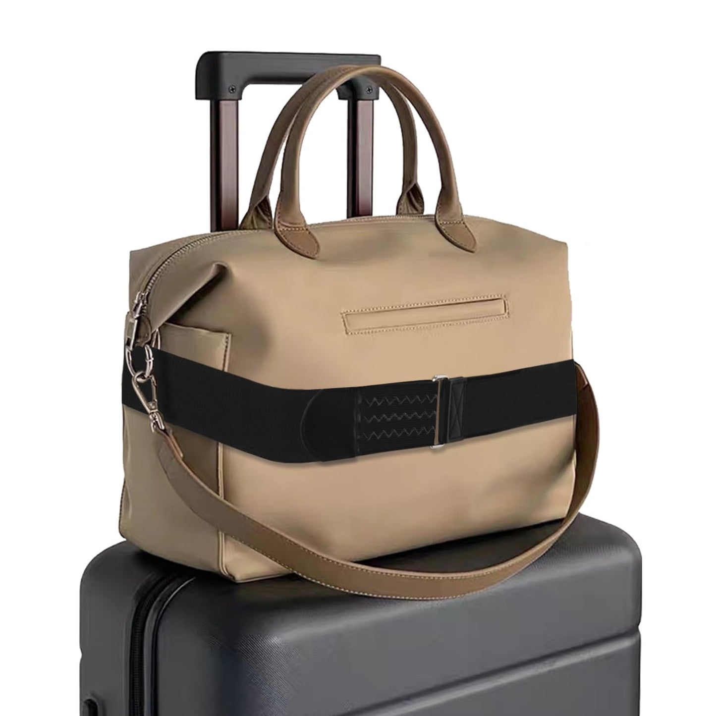 Luggage Straps for Carry on Bag-OZOZO 2-in-1 Adjustable Elastic Luggage Straps for Suitcases Add a Bag, Anti-Slip Travel Belt for Luggage Over Handle, TSA Approved Luggage Strap for Backpack