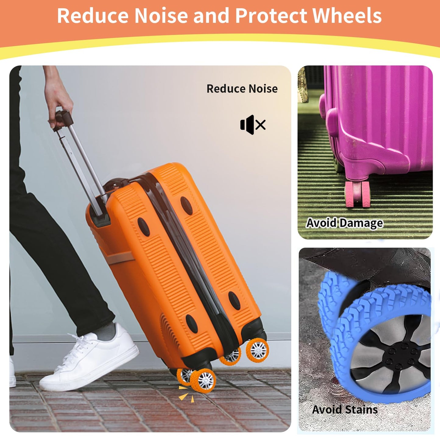 Rosaerpy Luggage Wheel Covers Suitcase Wheel Protectors 8 Pieces Wheel Protective covers for Luggage Suitcases with Wheels (Official sole seller US)