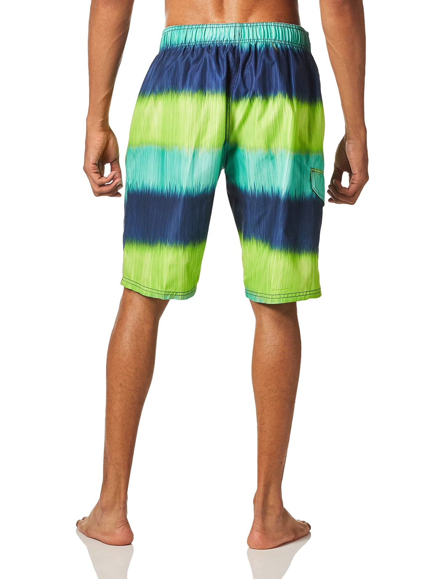 Kanu Surf Men's Mirage Swim Trunks (Regular & Extended Sizes), Zipline Black/Green, XX-Large