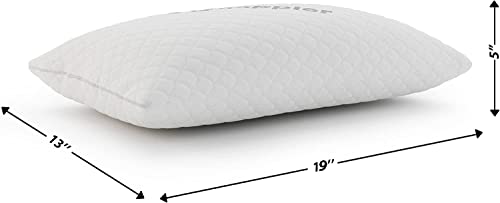 Nappler Small Shredded Memory Foam Pillow for Travel and Camping - Compressible Medium Firm Bed Pillow, Contoured Support, Breathable Cover, Machine Washable, Ideal Backpacking, Airplane and Car