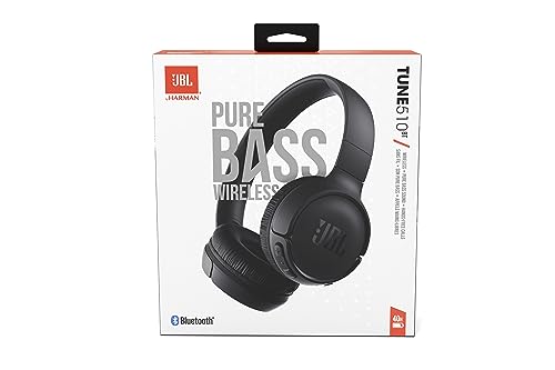 JBL Tune 510BT: Wireless On-Ear Headphones with Purebass Sound - Black