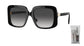 BURBERRY Penelope BE4363 30018G 55MM Black/Grey Gradient Square Sunglasses for Women + BUNDLE With Designer iWear Eyewear Kit