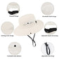 Sun Hat for Women Summer UV Protection Beach Hat Wide Brim Mesh Bucket Fishing Hat with Ponytail Hole Foldable Packable Hat Beige