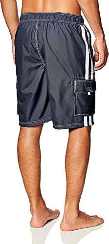 Kanu Surf mens Barracuda (Regular & Extended Sizes) Swim Trunks, Charcoal, Large US