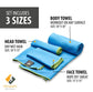 OlimpiaFit Quick Dry Towel - 3 Size Pack of Lightweight Microfiber Travel Towels w/Bag - Fast Drying Towel Set for Camping, Beach, Gym, Backpacking, Sports, Yoga & Swim Use﻿