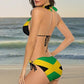 AuHomea Jamaican National Flag Women's Sexy Swimsuits 2 Piece Bikini Sets Halter String Triangle Bathing Suit Swimwear,M