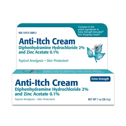 TARO Diphenhydramine Anti Itch Cream for Insect Bites, Skin Irritation and Rashes