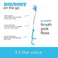 Brushee - The Evolution of Oral Care | 3-in-1 Tool (Pre-Pasted Mini-Brush + Floss + Pick) | Individually Wrapped | Disposable | Prepasted Travel Toothbrushes | Small Adult Toothbrush - (24-Pack)