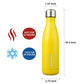 BJPKPK Insulated Water Bottles -17oz/500ml -Stainless Steel Water bottles, Sports water bottles Keep cold for 24 Hours and hot for 12 Hours,BPA Free water bottles,Goldenrod