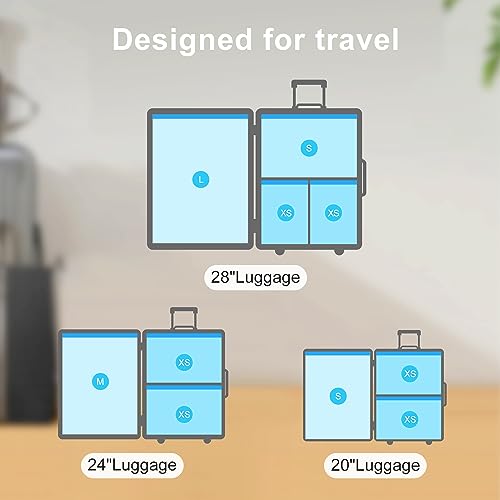 UPGOGO Vacuum Travel Bags for Luggage,Travel Vacuum Bags with Hand Pump,Vacuum Seal Bags for Clothing,Space Saver Vacuum Storage Bags,Travel Essentials,Clothes,Blankets,Pillows (Combo 6 Pack)