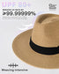 FURTALK Womens Mens Wide Brim Straw Panama Hat Fedora Summer Beach Sun Hat UPF Straw Hat for Women Khaki