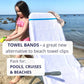 Towel Bands (6-Pack), Beach Pool & Cruise Chairs, Extra Durable, No Snapping, Cruise Ship & Beach Essentials, Great Alternative to Beach Towel Clips (3 Regular + 3 Glow in The Dark)