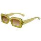 SOJOS Retro 90s Nude Rectangle Sunglasses For Women Trendy Chunky Glasses Green Frame Brown Lens