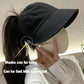 Outdoor Uv Protection Hollow Top Sun Hat, Women's Large Brim UV Protection Empty Top Sun Hat, Wide Brim Hats (One Size, 1)