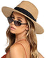 FURTALK Womens Mens Wide Brim Straw Panama Hat Fedora Summer Beach Sun Hat UPF Straw Hat for Women Khaki