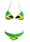 VOARYISA Women's Fashion Caribbean Jamaica Flag Bikini Swimsuit Swimwear (Large/12-14) Green