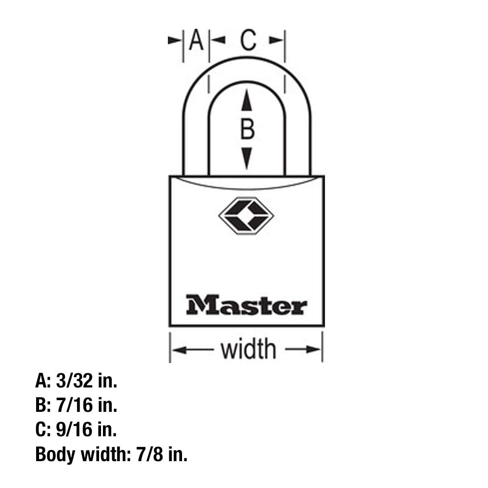 Master Lock TSA Luggage Locks with Key, TSA Approved for Backpacks, Bags and Luggage, 4 Pack, 4683Q, Brass