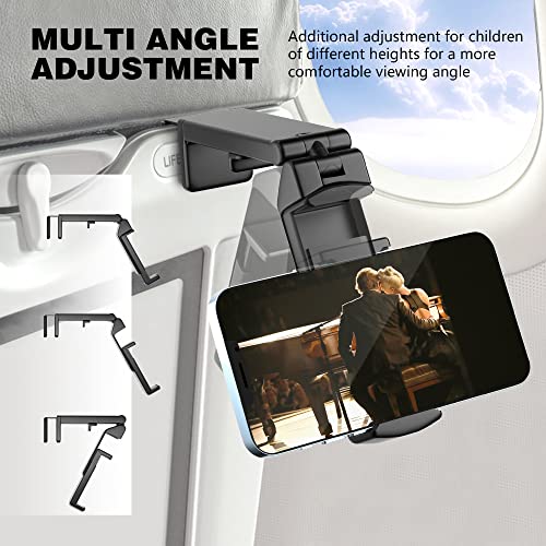 Perilogics Universal in Flight Airplane Phone Holder Mount. Hands Free Viewing with Multi-Directional Dual 360 Degree Rotation. Pocket Size Must Have Airplane Travel Essential Accessory for Flying