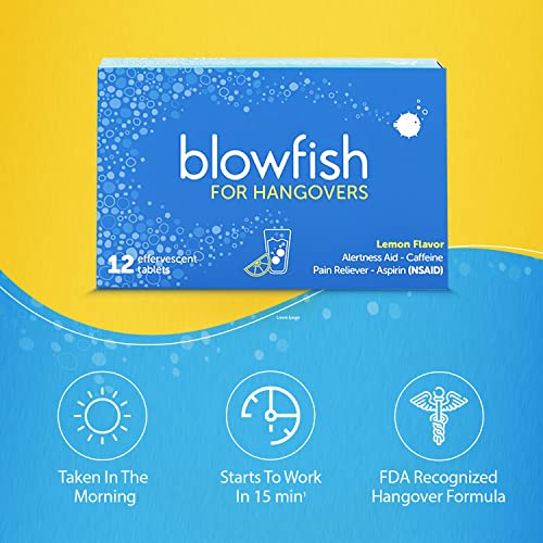 Blowfish for Hangovers – Best Hangover Remedy – FDA-Recognized Formulation – Guaranteed to Relieve Hangover Symptoms Fast (12 Tablets)