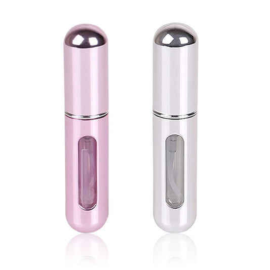 ChicRosa Travel Mini perfume Refillable Atomizer Container, Portable, Travel Size, Scent Pump Case, Fragrance Empty spray bottle for Traveling and Outgoing 5ml (2Pcs) (Multicolor)