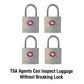 Master Lock TSA Luggage Locks with Key, TSA Approved for Backpacks, Bags and Luggage, 4 Pack, 4683Q, Brass