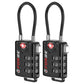 TSA Approved Cable Luggage Locks, Re-settable Combination with Alloy Body