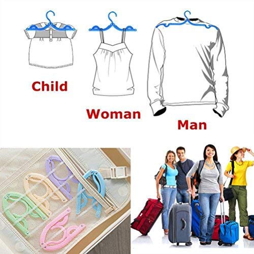 10 Pcs Travel Hangers - Cruise Ship Essentials Portable Folding Clothes Hangers Travel Accessories Foldable Clothes Drying Rack for Travel (Colorful 10pcs)