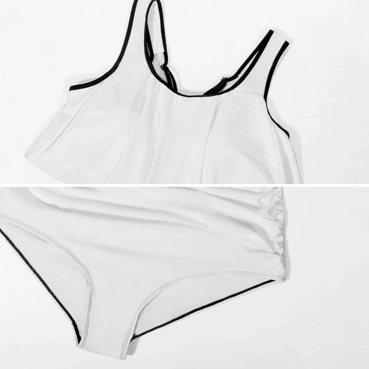 Jamaica Flag Plus-Size Ruffled Top 2 Piece Tankini Swimsuits for Women Bathing Suits with Ruched High Waisted Bikini Bottom Swimsuit-XL