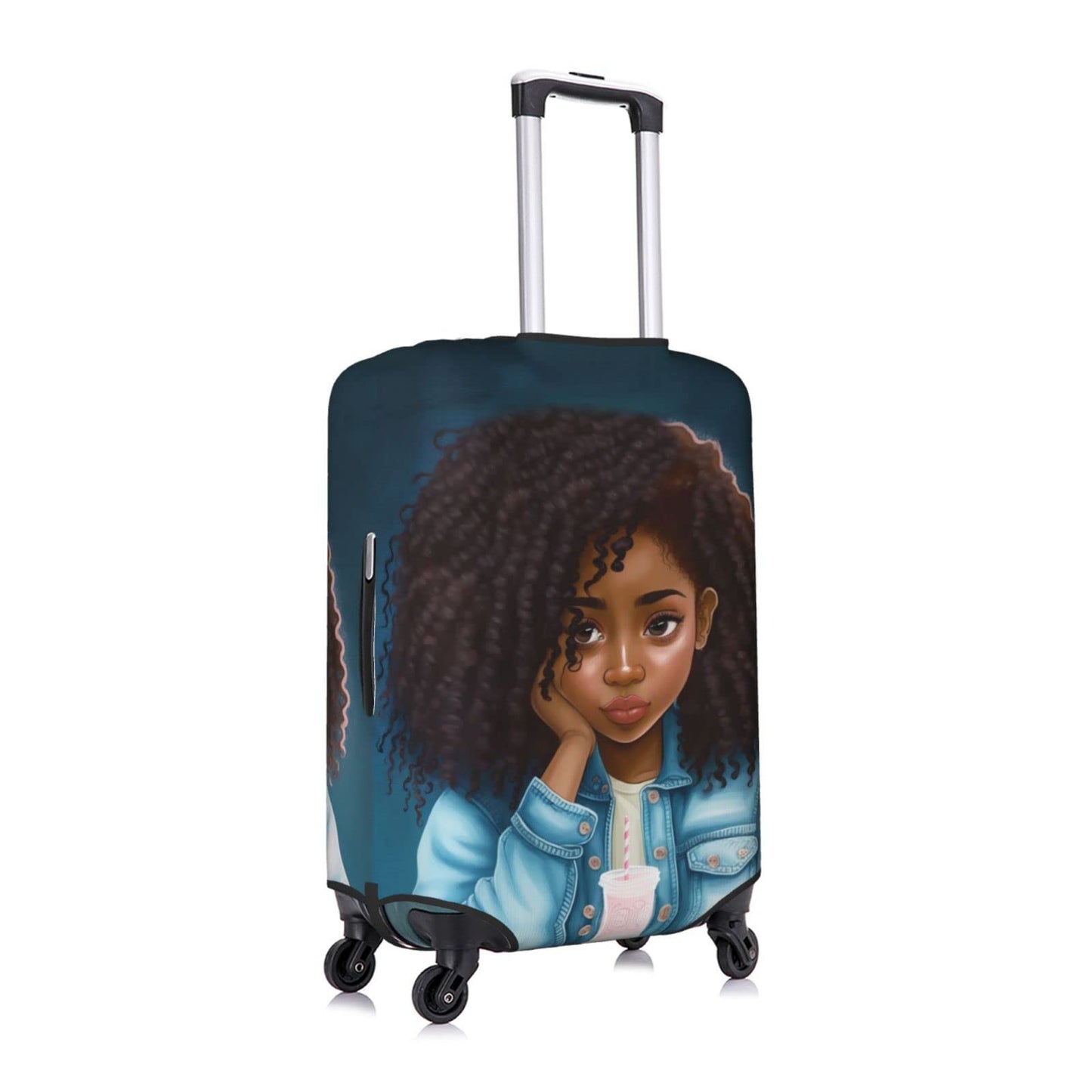 Dudietry Luggage covers for suitcase luggage cover for Suitcase Washable Suitcase Protector Anti-scratch Suitcase cover Large African American Black Girl