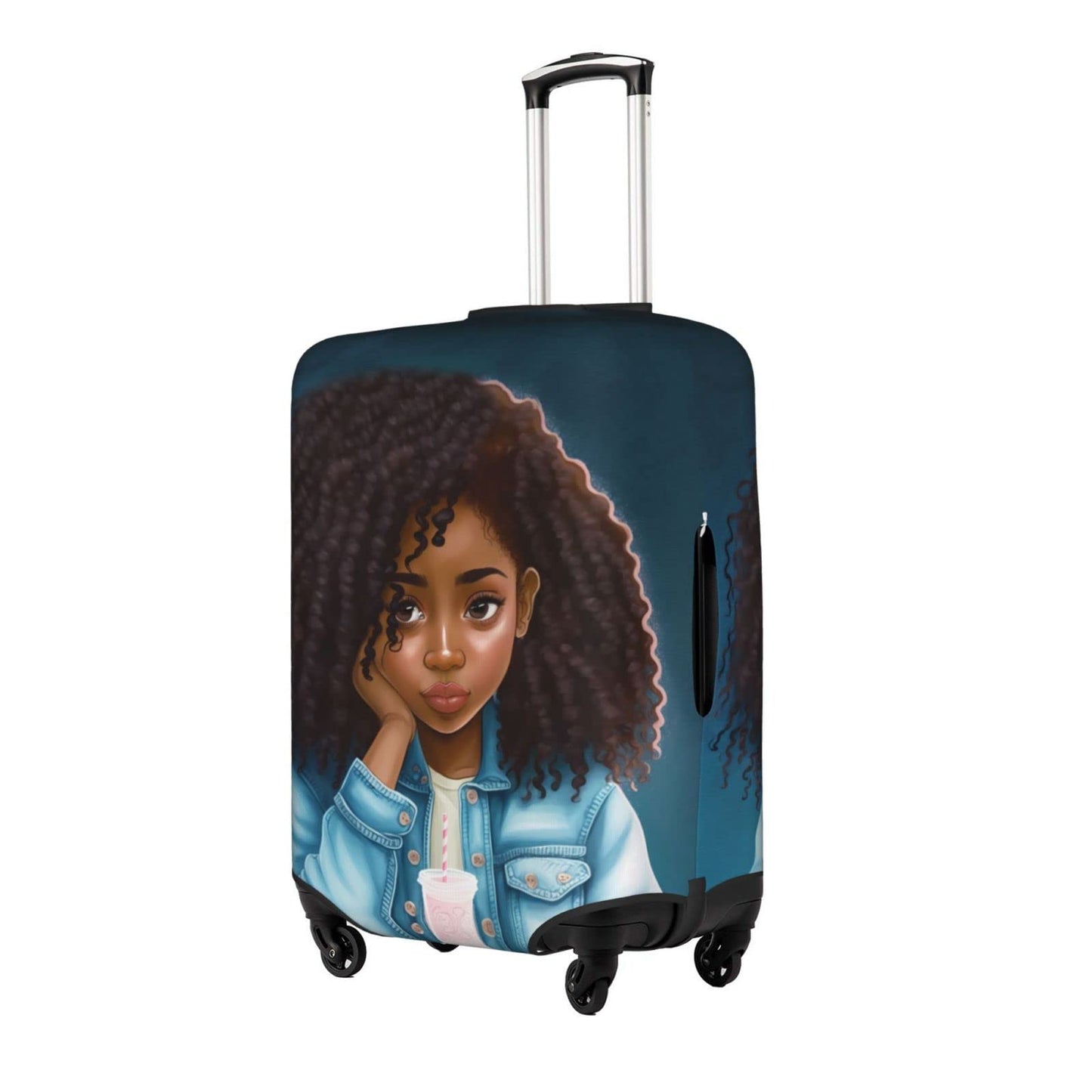 Dudietry Luggage covers for suitcase luggage cover for Suitcase Washable Suitcase Protector Anti-scratch Suitcase cover Large African American Black Girl