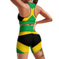 AuHomea Jamaica Flag Workout Set Outfit High Waist Shorts with Yoga Sport Bra Gym Clothes Size M for Women Girls 2 Piece