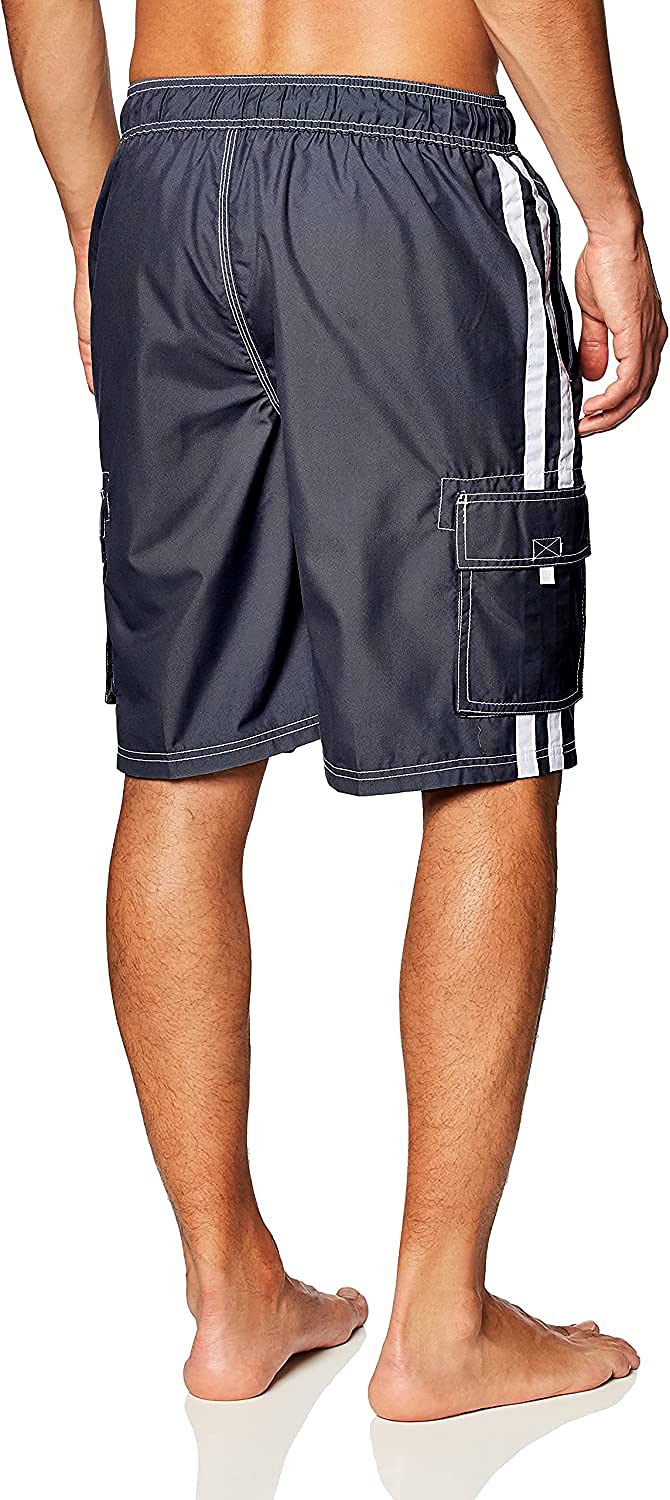 Kanu Surf mens Barracuda (Regular & Extended Sizes) Swim Trunks, Charcoal, Large US