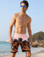 APTRO Men's Swim Trunks Quick Dry Bathing Suit 9" Big & Tall Palm Swimsuit #1525 Orange L