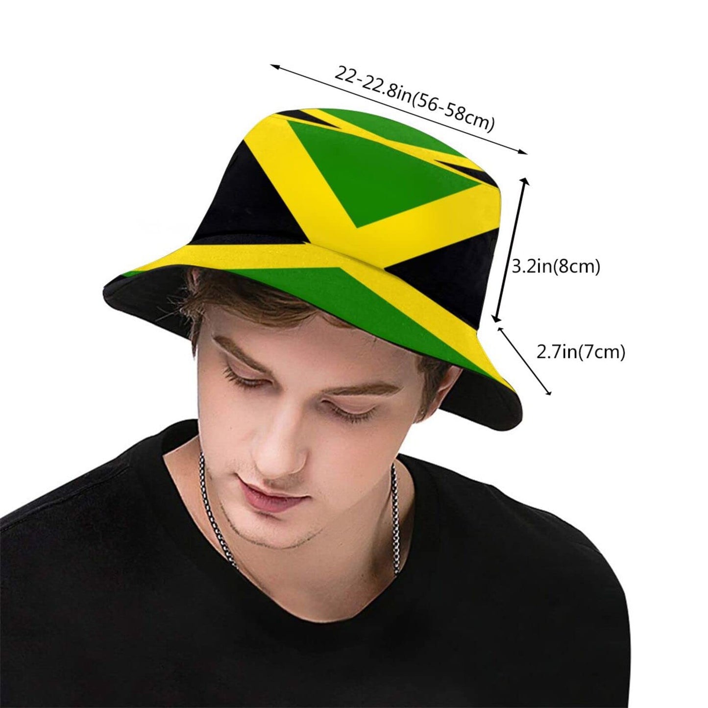 Fashion Jamaica Flag Jamaican National Flags Bucket Hat Unisex Packable Summer Fisherman Cap Travel Beach Sun Hat