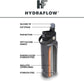 Hydraflow Hybrid - Triple Wall Vacuum Insulated Water Bottle with Flip Straw (25oz, Powder Graphite) Stainless Steel Metal Thermos, Reusable Leak Proof BPA-FREE for Sports and Travel