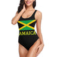 Y Y Y Jamaican Flag Women's One Piece Swimsuits Low Back Bathing Suit Bikini Swimwear White