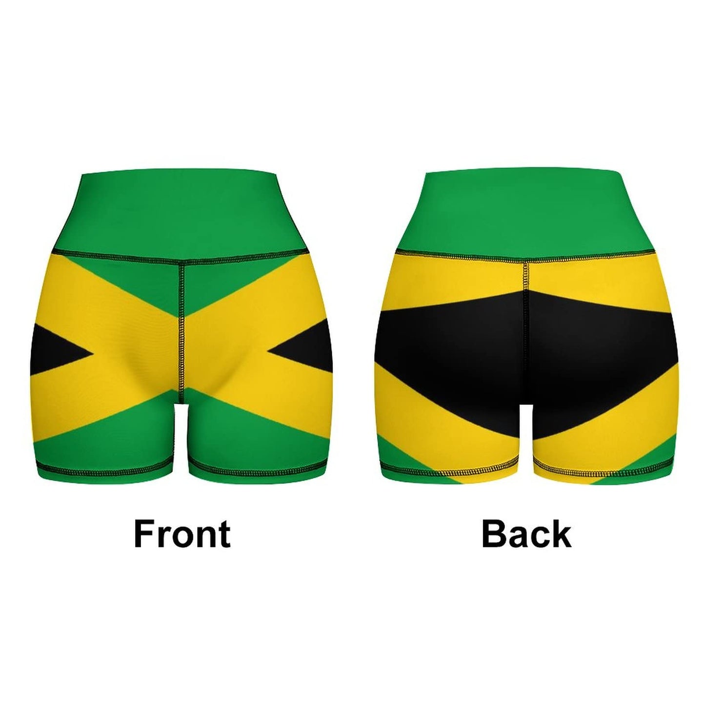 AuHomea Jamaica Flag Workout Set Outfit High Waist Shorts with Yoga Sport Bra Gym Clothes Size M for Women Girls 2 Piece