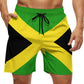 Heucapc Jamaican Men's Board Shorts Quick Dry Swimming Trunks Jamaican Flag Swim Trunks Summer Beach Shorts M