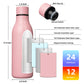 BJPKPK Insulated Water Bottles, 18oz Stainless Steel Metal Water Bottle with Strap, BPA Free Leak Proof Thermos, Mugs, Flasks, Reusable Water Bottle for Sports & Travel, Light Pink