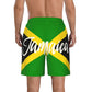 KAMQUERENCE Jamaica White Men's Swim Trunks Men's Swimsuit Quick Dry Board Shorts with Mesh Lining Beach Shorts Large