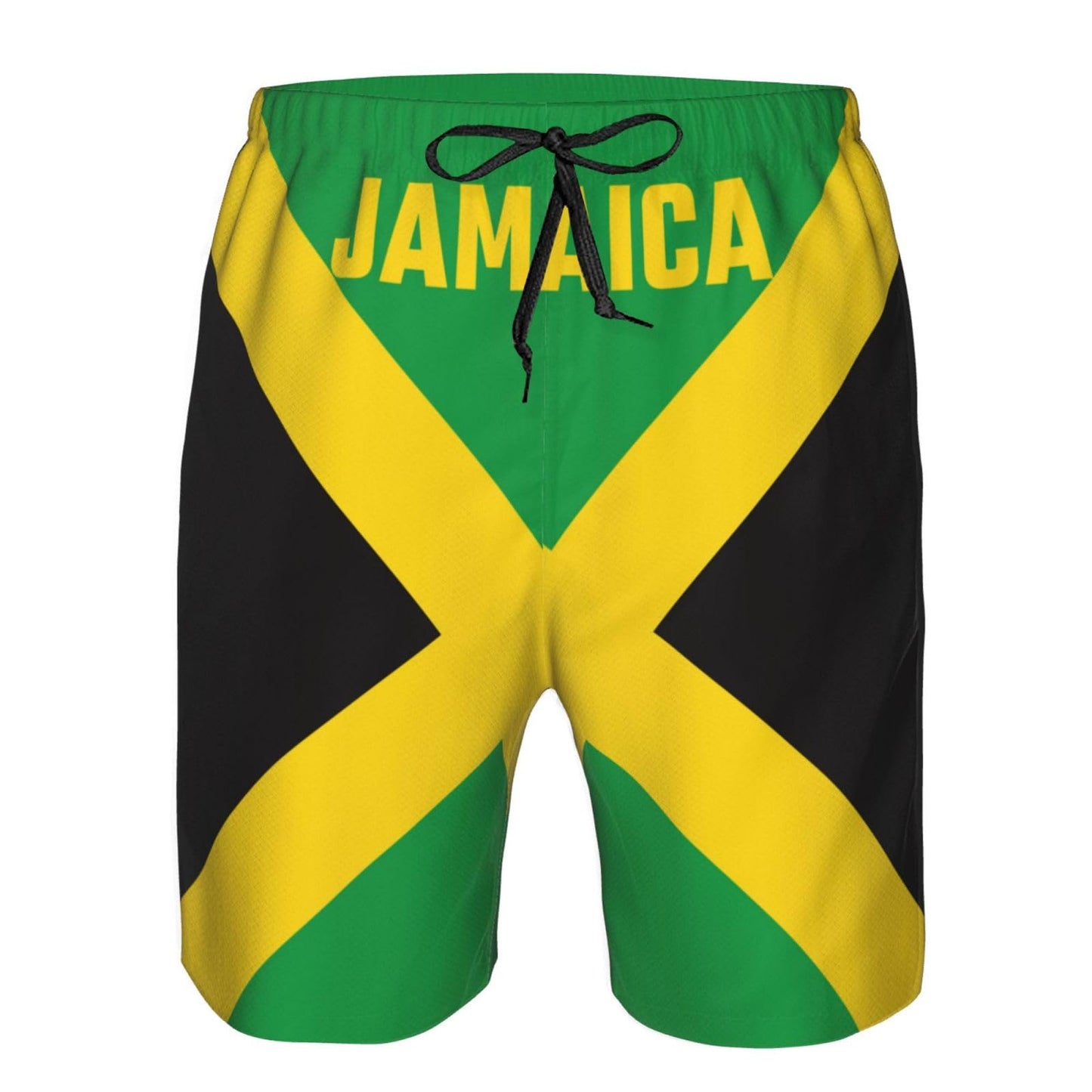 Dsiflylife Mens Swim Trunks Jamaica Flag Mens Board Shorts Quick Dry Beach Shorts with Mesh Lining Drawstring Elastic (US, Alpha, Large, Regular, Regular, Jamaica)