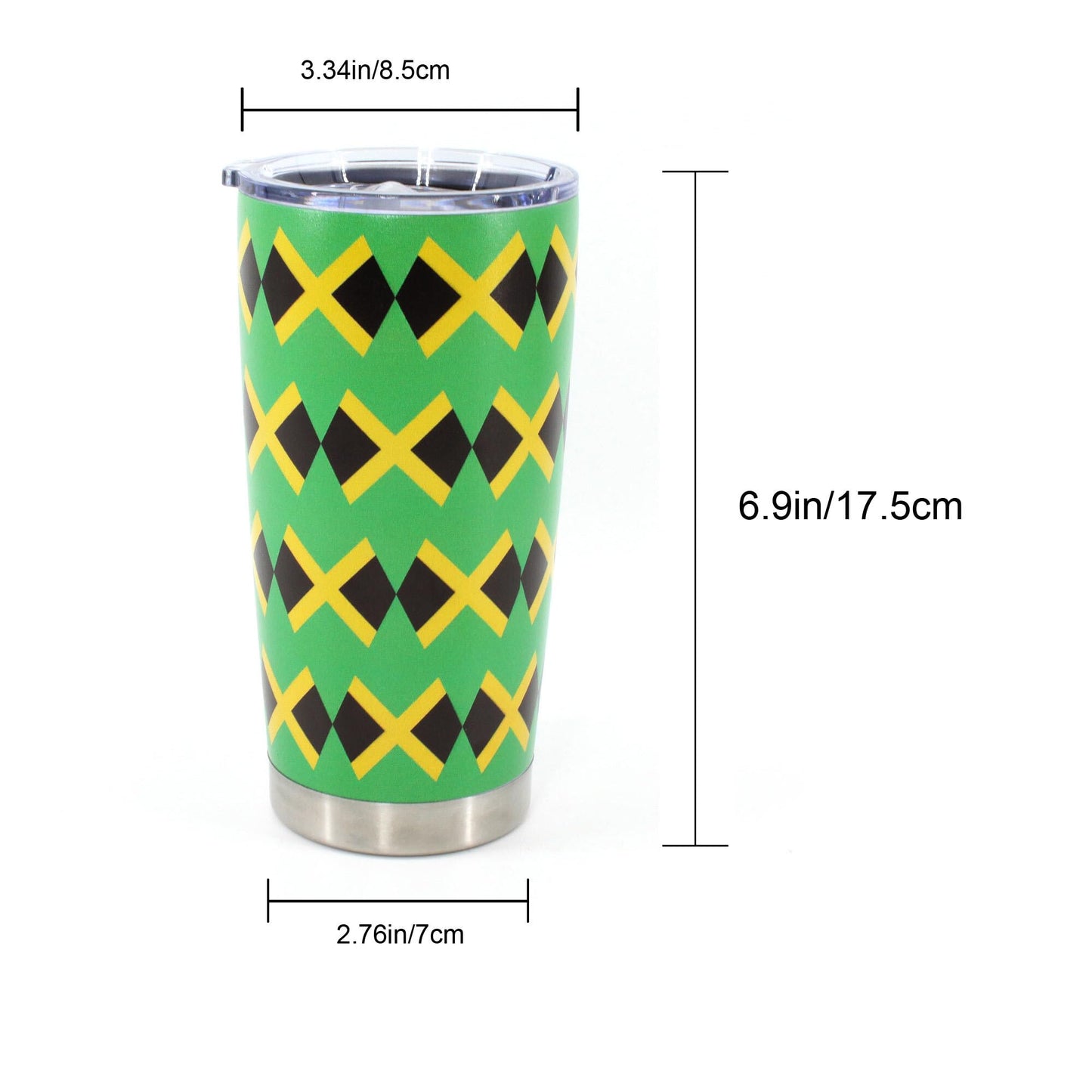RGYLION 20oz Tumbler with Lid, Stainless Steel Vacuum Insulated Double Wall Travel Tumbler, Durable Insulated Coffee Mug,Jamaican Flag,Reggea,Rasta,Caribbean(Jamaican01