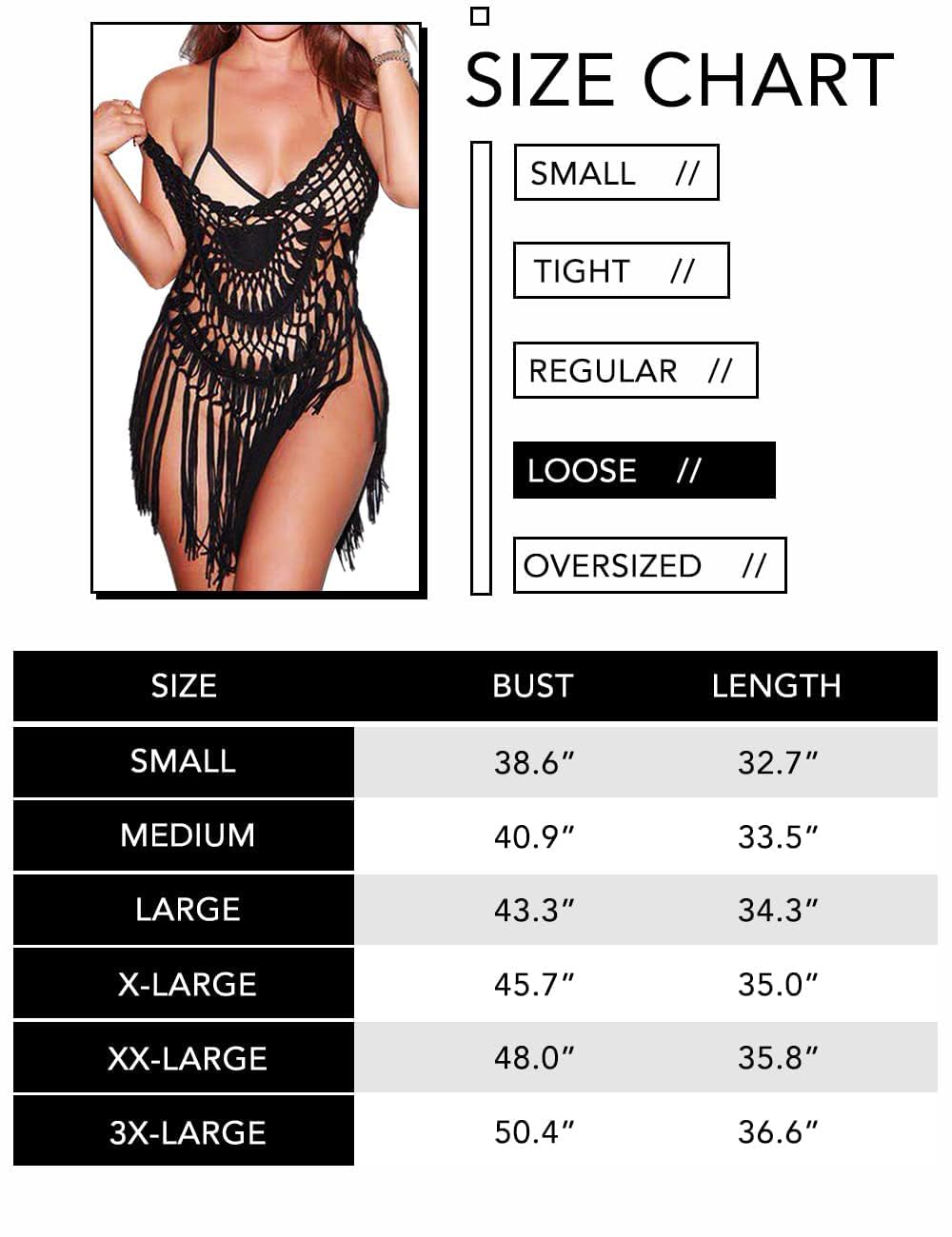 Ekouaer Beach Swimsuit Cover Up Women Crochet Bikini Coverups Summer Pool Swimwear Tassel Dress