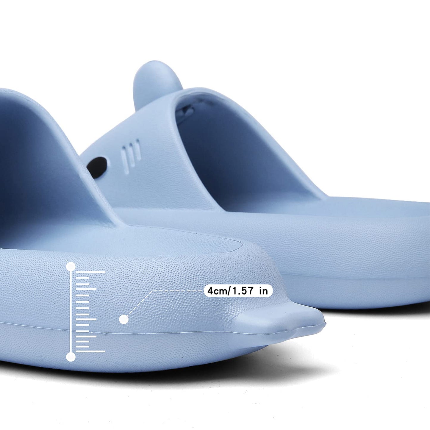 Men's and Women's Shark Slides Cloud Slippers Summer Novelty Open Toe Slide Sandals Anti-Slip Beach Pool Shower Shoes with Cushioned Thick Sole, Blue, 11-12 Women/9.5-10 Men